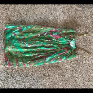 Milly Dress Size 0 Silk Polyester Metallic